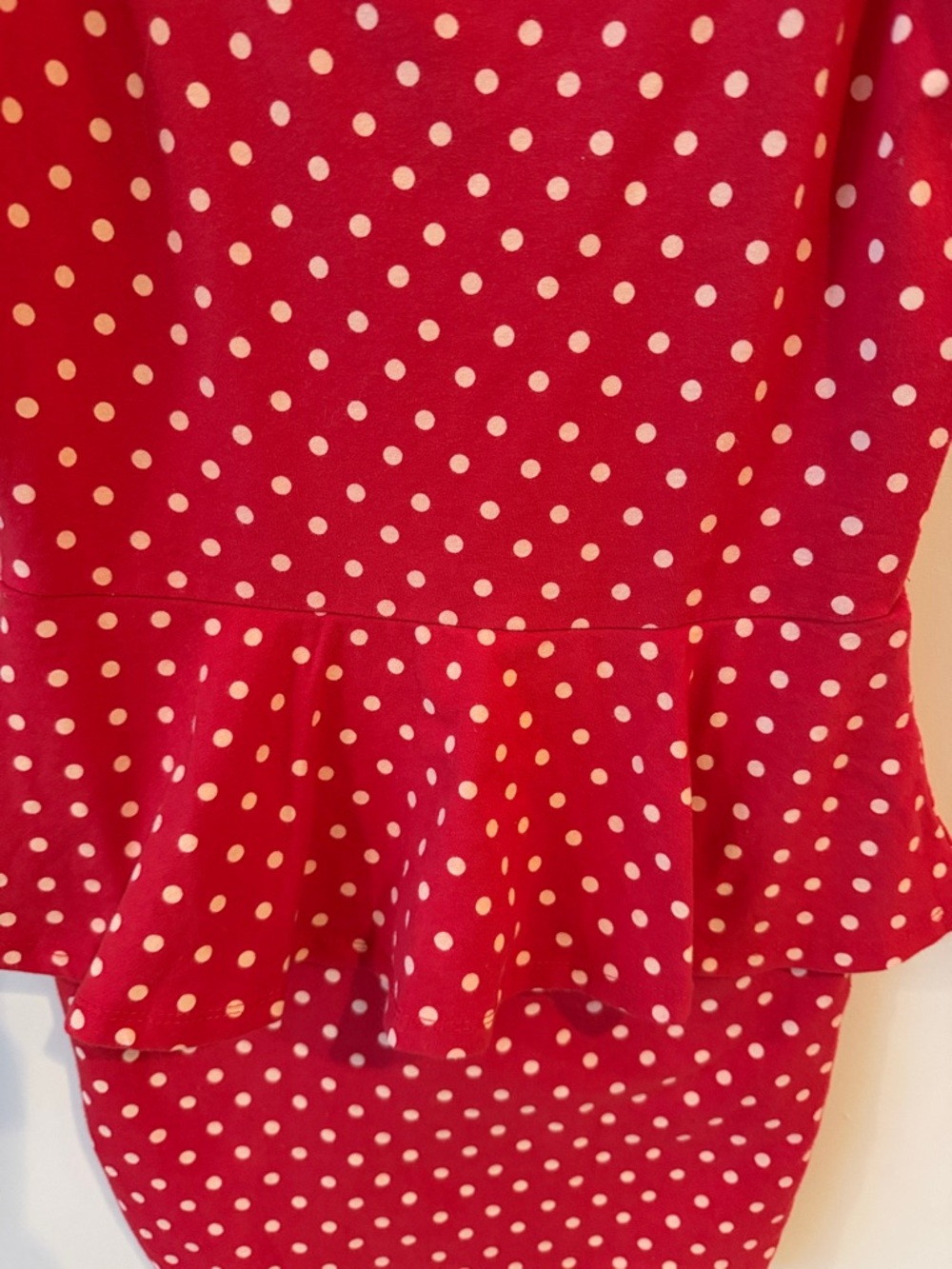 Forever 21 Red Polka Dot Peplum Bodycon Dress - Picture 2 of 3